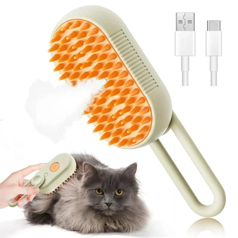 3-in-1 Grooming Brush - Clean, Massage, and Shine!