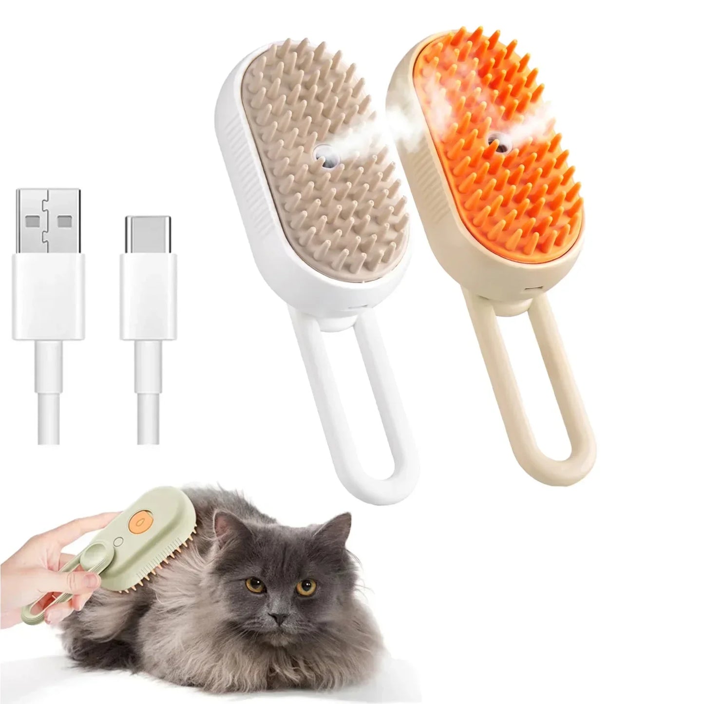 3-in-1 Grooming Brush - Clean, Massage, and Shine!