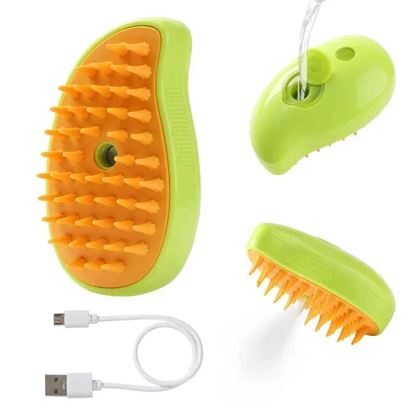 3-in-1 Grooming Brush - Clean, Massage, and Shine!