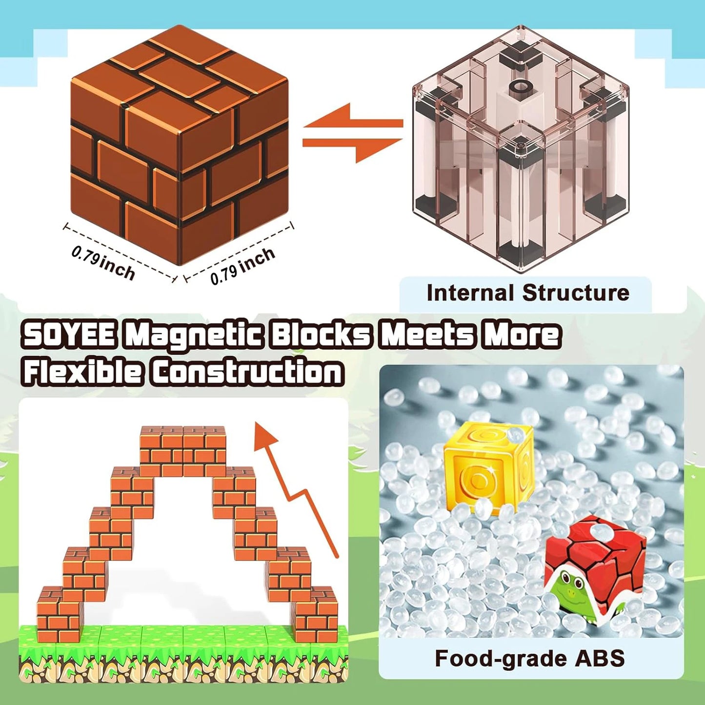 Creative & Educational Fun - BlockCraft Magnetic Set!