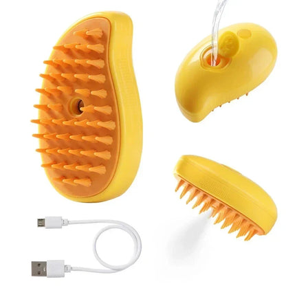 3-in-1 Grooming Brush - Clean, Massage, and Shine!